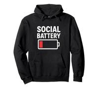 Funny Social Battery Low Power Humor Design Felpa con Cappuccio