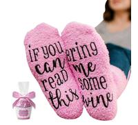 Funny Socks for Women "if You Can Read This Bring Me Wine" Socks with Cupcake Gift Packaging