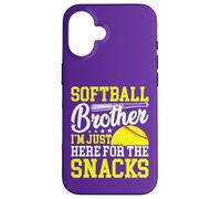 Funny Softball Brother Plays just I'm Here for the Snacks Custodia per iPhone 16