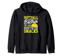 Funny Softball Brother Plays just I'm Here for the Snacks Felpa con Cappuccio
