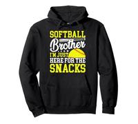 Funny Softball Brother Plays just I'm Here for the Snacks Felpa con Cappuccio
