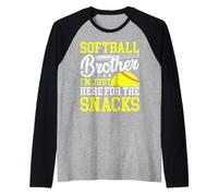Funny Softball Brother Plays just I'm Here for the Snacks Maglia con Maniche Raglan
