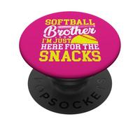 Funny Softball Brother Plays just I'm Here for the Snacks PopSockets PopGrip Adesivo