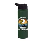 Funny Sorry Can't Talk I'm on Another Line Pesca maschile Stainless Steel Insulated Water Bottle