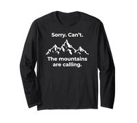 Funny Sorry Can't The Mountains Are Calling Hiking Trekking Maglia a Manica