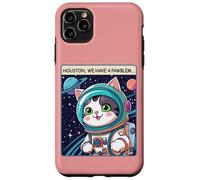 Funny Space Cat Houston We Have a Pawblem Accessories Custodia per iPhone 11 Pro Max