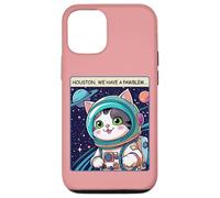 Funny Space Cat Houston We Have a Pawblem Accessories Custodia per iPhone 12/12 Pro