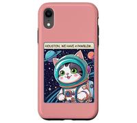 Funny Space Cat Houston We Have a Pawblem Accessories Custodia per iPhone XR