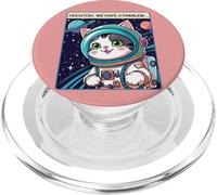 Funny Space Cat Houston We Have a Pawblem Accessories PopSockets PopGrip per MagSafe