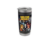 Funny Space Cats, Space Cats Illustration Graphic Cartoon Bicchiere termico in acciaio inox doppia parete