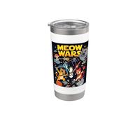 Funny Space Cats, Space Cats Illustration Graphic Cartoon Bicchiere termico in acciaio inox doppia parete