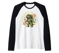 Funny Space Dinosaur Astronaut Cosmic Adventure Maglia con Maniche Raglan