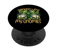 Funny St Patricks Gnomes For Men And Women Leprechaun Gnome PopSockets PopGrip Adesivo