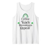 Funny St Patricks Teacher Shenanigans Coffee Teach Repeat Canotta