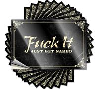 Funny Sticker f-k It Just Get Naked Funny Sticker 10 pz adesivi meccanici bar Rules Sign (8 x 12 cm)
