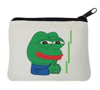 Funny Stock Trader Pepe The Frog Meme Art - Portamonete in neoprene, 10 x 11 cm, colore: Bianco, bianco, Taglia unica