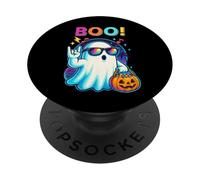 Funny Stylish Retro Halloween Rock Ghost Boo Party Disco PopSockets PopGrip Adesivo