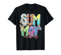 Funny Summer Vibes Groovy Retro Flowers per Bambini da Uomo e da Donna Maglietta