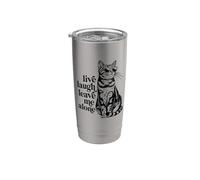 Funny Sunglasses Live Laugh Leave Me Alone Tabby Cat Lover Bicchiere termico in acciaio inox doppia parete