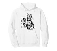 Funny Sunglasses Live Laugh Leave Me Alone Tabby Cat Lover Felpa con Cappuccio