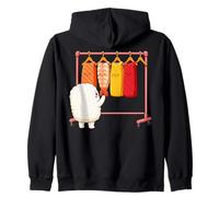Funny Sushi Rice Character Shopping for Neta Outfits Cute Felpa con Cappuccio