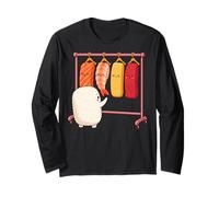Funny Sushi Rice Character Shopping for Neta Outfits Cute Maglia a Manica