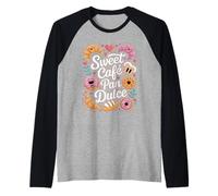 Funny Sweet Cafe Pan Dulce Bakery Personaggi Maglia con Maniche Raglan