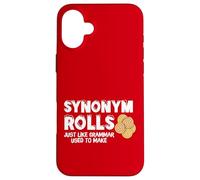 Funny Synonym Rolls Graphic Grammar Teacher Pun Custodia per iPhone 16 Plus