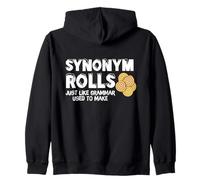 Funny Synonym Rolls Graphic Grammar Teacher Pun Felpa con Cappuccio