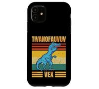 Funny T Rex Dinosaur Cartoon Retro Speech Gag Custodia per iPhone 11