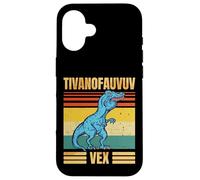 Funny T Rex Dinosaur Cartoon Retro Speech Gag Custodia per iPhone 16
