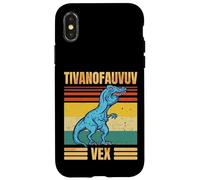 Funny T Rex Dinosaur Cartoon Retro Speech Gag Custodia per iPhone X/XS