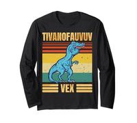 Funny T Rex Dinosaur Cartoon Retro Speech Gag Maglia a Manica