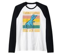 Funny T Rex Dinosaur Cartoon Retro Speech Gag Maglia con Maniche Raglan