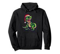 Funny T-Rex Dinosaur, Christmas New Year Cartoon Graphic Felpa con Cappuccio