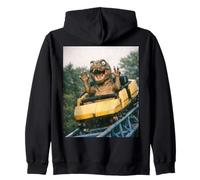 Funny T-Rex Roller Coaster Meme Silly Graphic Dino Felpa con Cappuccio