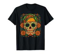 Funny Taco Skull Art Colorful Mexican Food Humor Style Maglietta