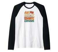 Funny Teacher Student Excuses Retro School Design Maglia con Maniche Raglan