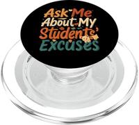 Funny Teacher Student Excuses Retro School Design PopSockets PopGrip per MagSafe