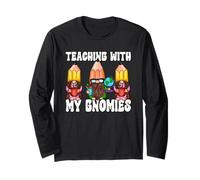 Funny Teaching with My Gnomies 100 Days of School Gnomes Maglia a Manica