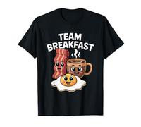 Funny Team Breakfast Coffee Eggs Bacon Design Maglietta