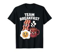 Funny Team Breakfast Coffee Eggs Bacon Design Maglietta