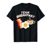 Funny Team Breakfast Coffee Eggs Bacon Design Maglietta