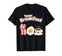 Funny Team Breakfast Coffee Eggs Bacon Design Maglietta