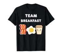 Funny Team Breakfast Coffee Eggs Bacon Design Maglietta