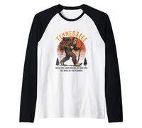 Funny Tennessee Hiking Sasquatch Bigfoot, Hiking & Camping Maglia con Maniche Raglan