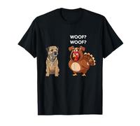 Funny Thanksgiving Border Terrier And Turkey Maglietta