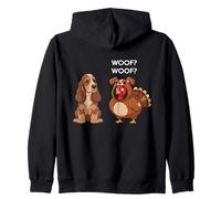 Funny Thanksgiving English Cocker Spaniel And Turkey Felpa con Cappuccio
