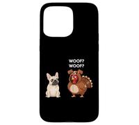 Funny Thanksgiving French Bulldog and Turkey Custodia per iPhone 15 Pro Max