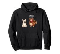 Funny Thanksgiving French Bulldog And Turkey Felpa con Cappuccio